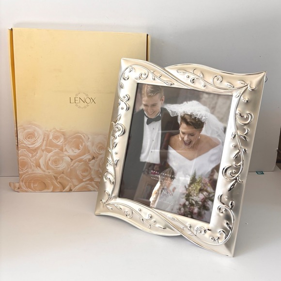 Lenox Silver Tone Picture Photo Frame 8x10 Wedding Anniversary Family - Picture 2 of 6